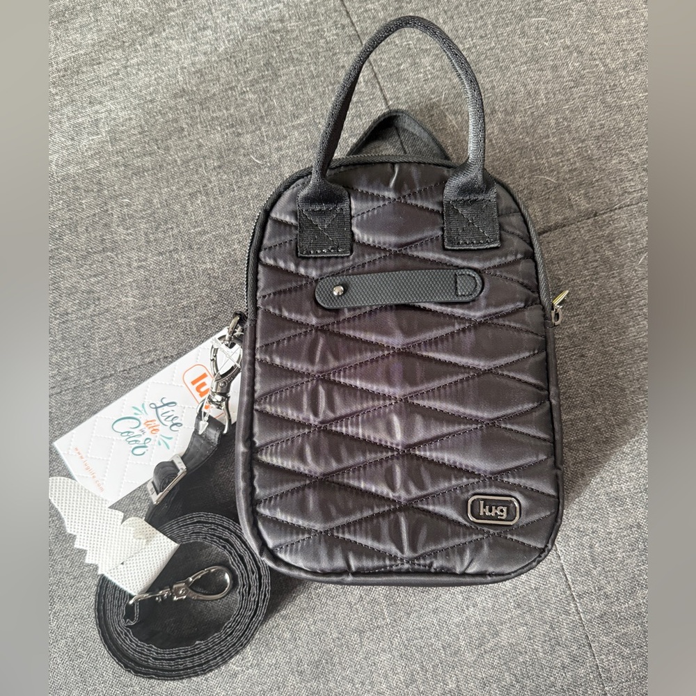 NWT Lug Jetty Black Quilted Small Crossbody Bag